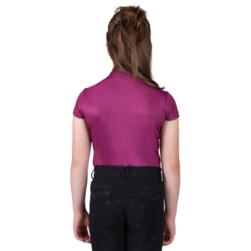 QHP Djune Junior Girls Sport Shirt - Pink-1