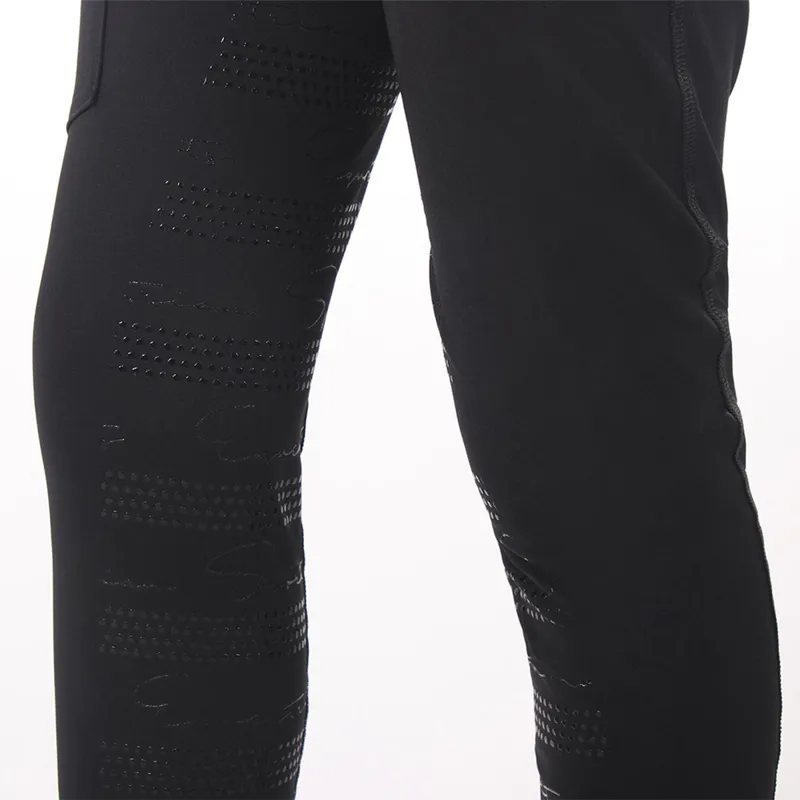 QHP Eden Full Grip Junior Riding Tights - Black-4