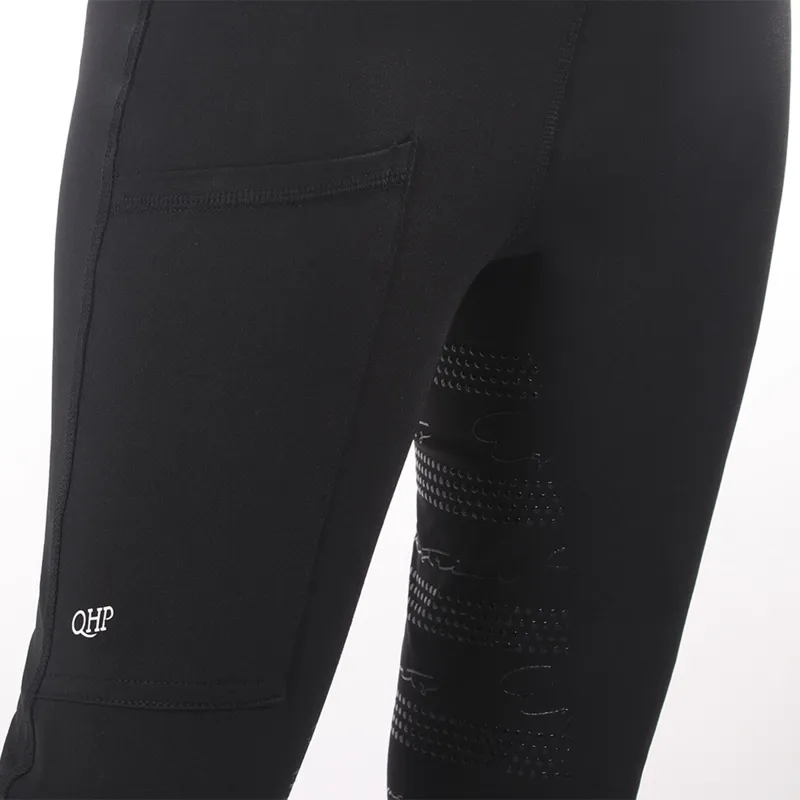 QHP Eden Full Grip Junior Riding Tights - Black-2