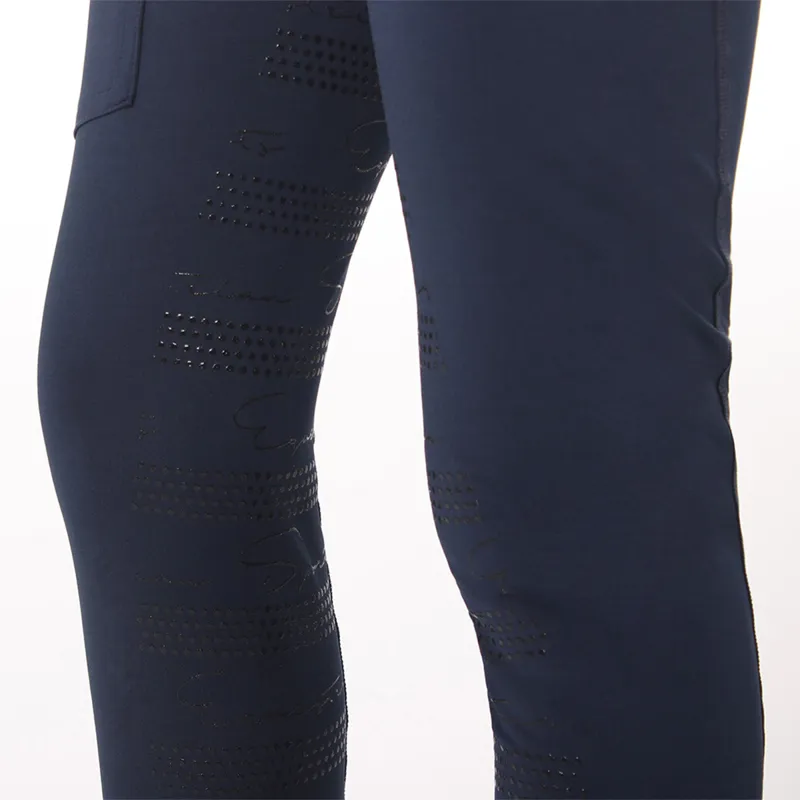 QHP Eden Full Grip Junior Riding Tights - Navy-4