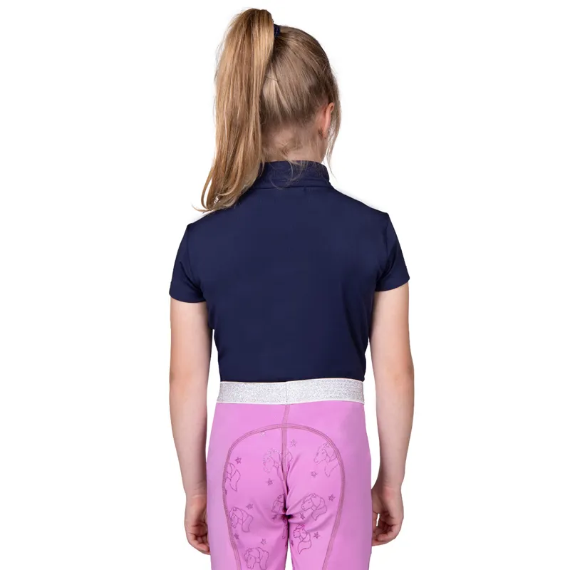 QHP Gwenn Junior Sport Shirt - Navy-1