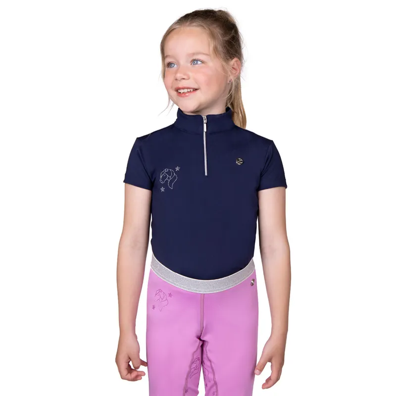 QHP Gwenn Junior Sport Shirt - Navy