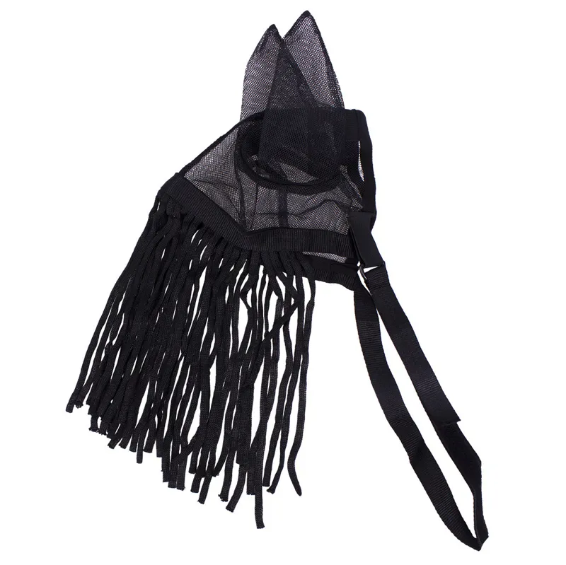 QHP Anti-Fly Fringe With Ears - Black