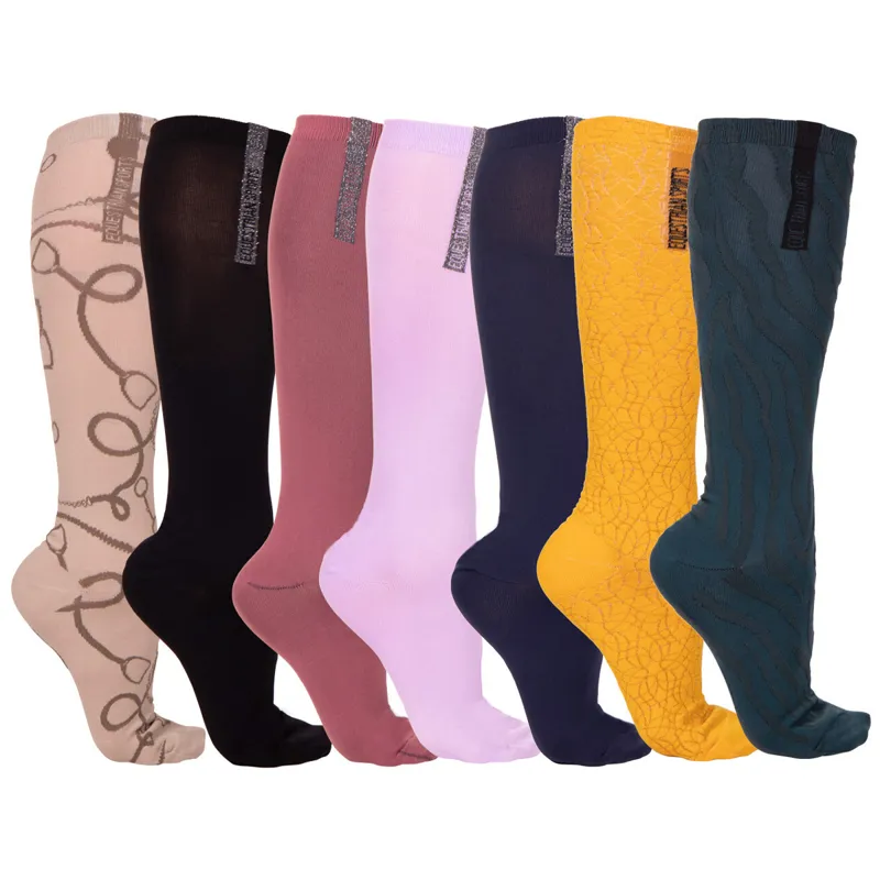 QHP Collection Week Tall Riding Socks 7 Pack - Summer