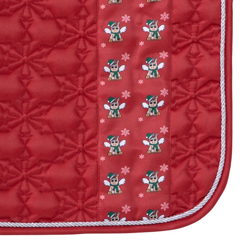 QHP Merry Christmas All Purpose Saddlecloth - Red-1