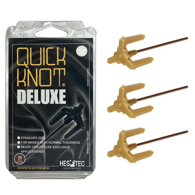 HES-Tec Quick Knot Deluxe Plaiting Mane Clips - Brown-1