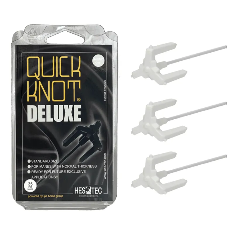 HES-Tec Quick Knot Deluxe Plaiting Mane Clips - White-2