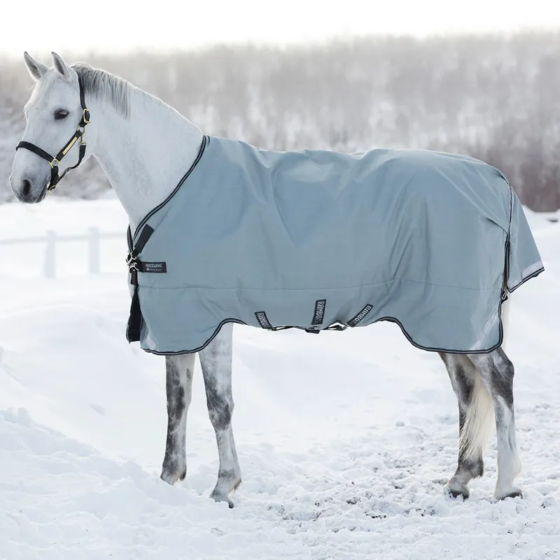 Rambo Original 100g Turnout Rug with Leg Arches Grey/Navy/Grey