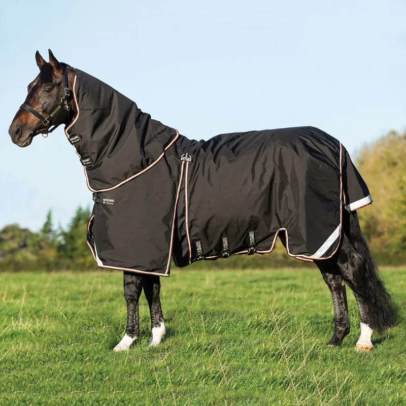 Rambo Optimo 0g Turnout Rug with 400g Liner Black/Orange