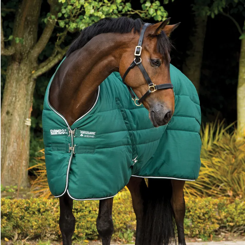 Rambo Medium Weight Stable Rug Hunter Green/White