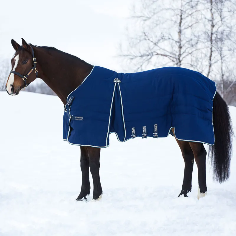 Rambo Optimo 200g Medium Stable Rug Navy/Beige/Baby Blue