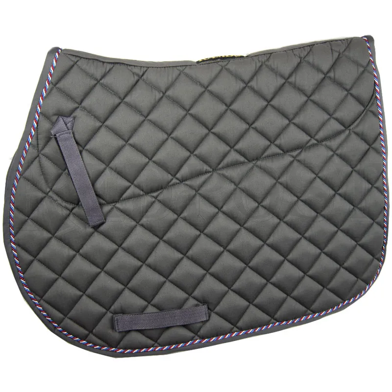 Rambo Non Slip Show Jump Saddle Pad Charcoal/Silver/Raspberry