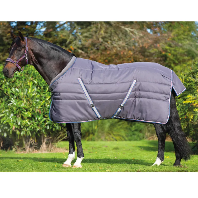 Rambo Cosy Heavy 400g Stable Rug Charcoal/Silver Red and Blue