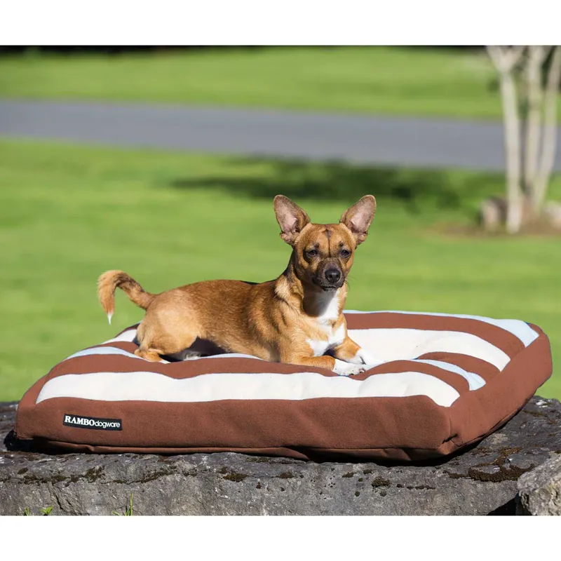 Rambo Deluxe Dog Bed Witney Stripe Chocolate