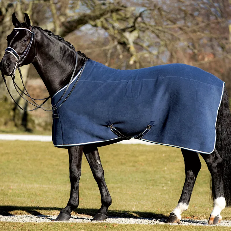 Rambo Deluxe Fleece Newmarket Rug Charcoal/Silver/Raspbery/Blue