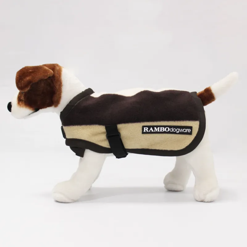 Rambo Deluxe Fleece Dog Coat Whitney Stripe Chocolate