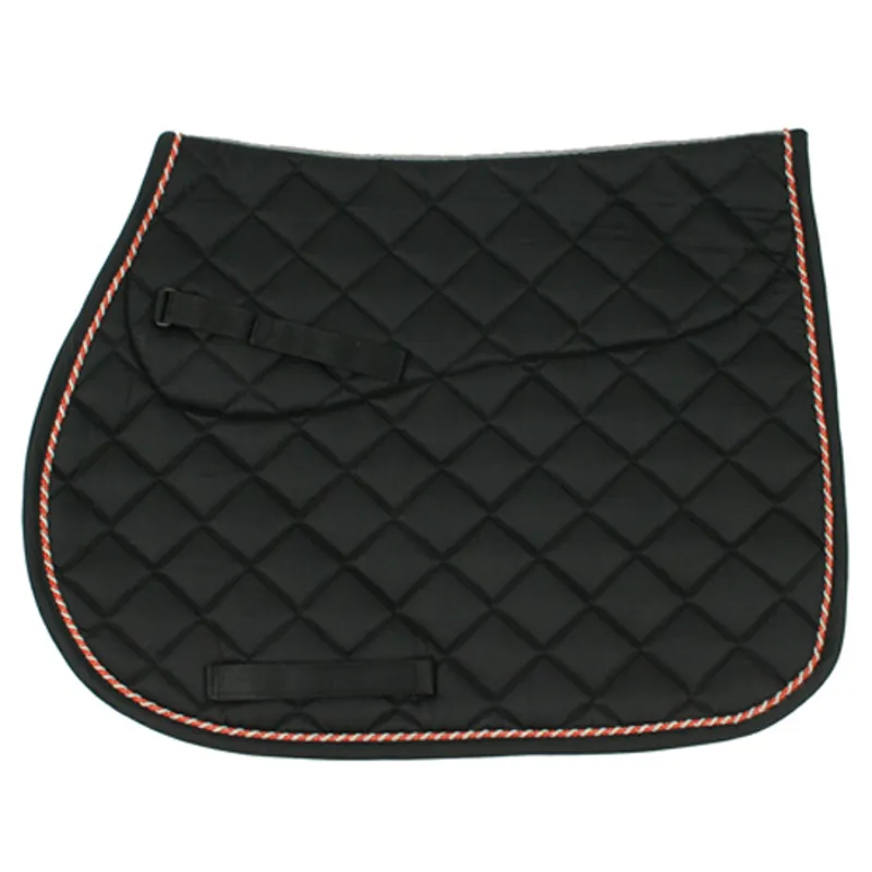 Rambo Nonslip Show Jump Saddle Pad - Black/Tan/Orange