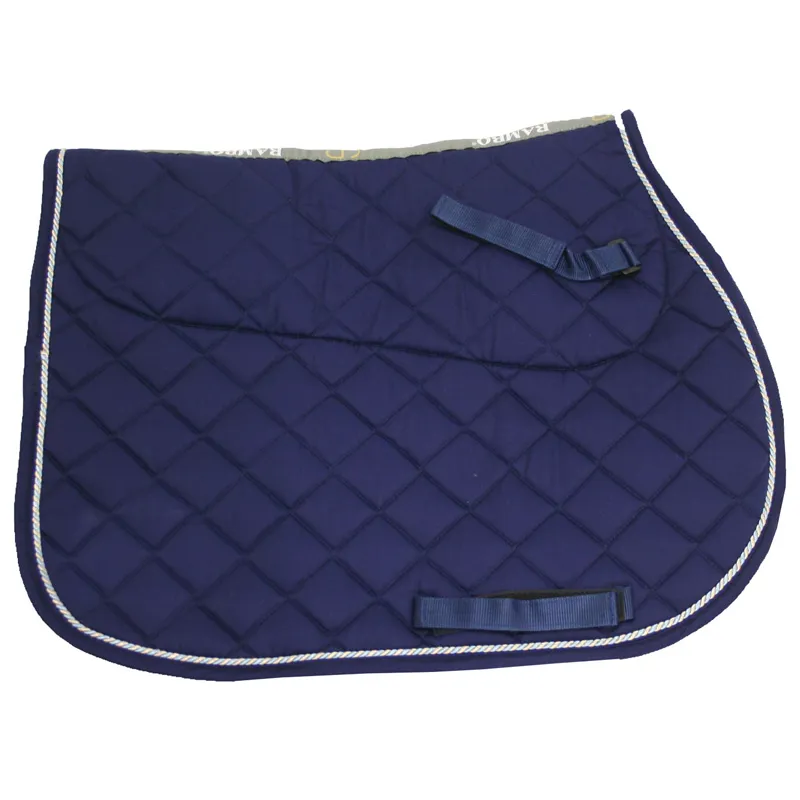 Rambo Nonslip Show Jump Saddle Pad - Navy/Beige/Blue