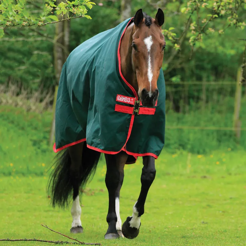 Rambo Original 0g Standard Neck Turnout Rug Green/Red