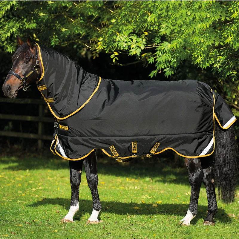 Rambo Supreme Heavy Weight Turnout Rug Black/Gold Redpost Equestrian