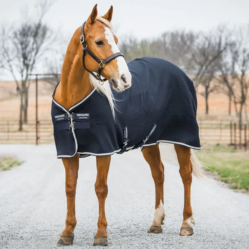 Rambo Techni-Waffle Cooler Rug - Navy/Beige/Baby Blue/Navy 5ft9