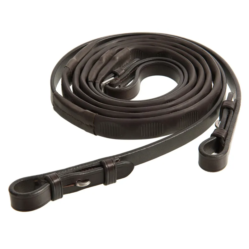 Redpost Thumb Grip Rubber Reins - Havana-1