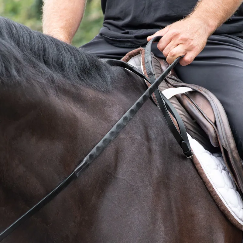 Redpost Thumb Grip Rubber Reins - Black-2