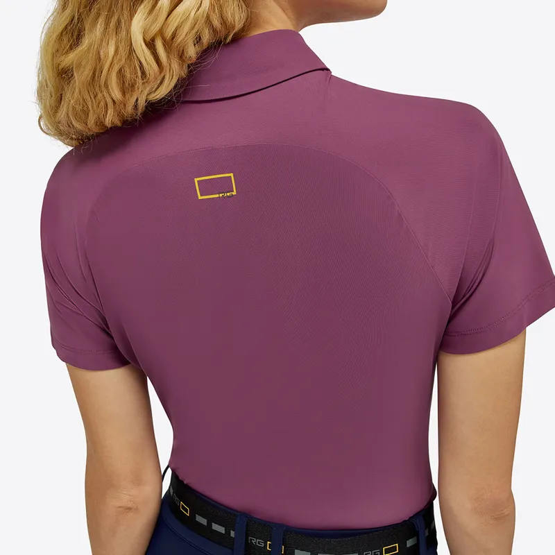Riders Gene Jersey Short Sleeve Ladies Training Zip Polo - Vinaccia-2