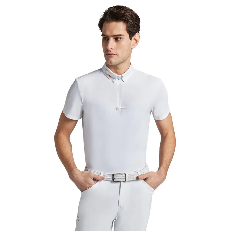 Riders Gene Jersey Short Sleeve Zip Mens Competition Shirt - White