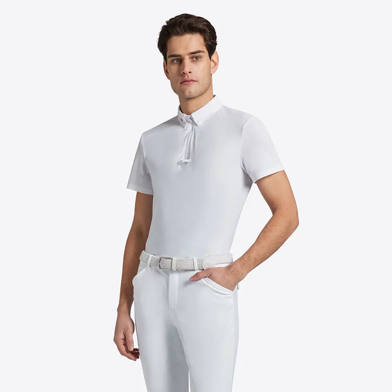 Riders Gene Jersey Short Sleeve Zip Mens Competition Shirt - White-1