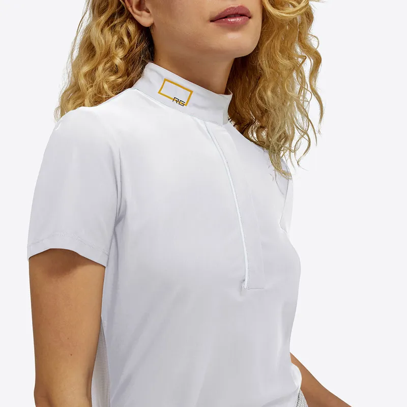 Riders Gene Jersey Short Sleeve Ladies Competition Shirt - White/Knit-2