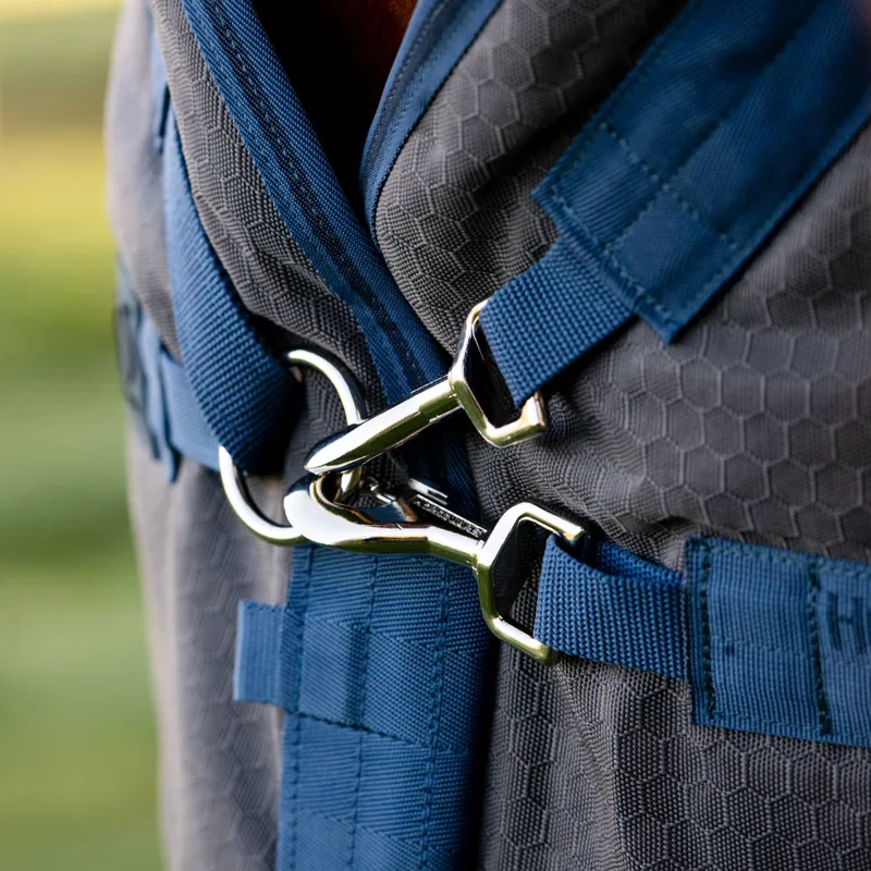 Rhino HexStop Plus 100g Vari-Layer Turnout Rug - Grey/Indigo/Navy-2