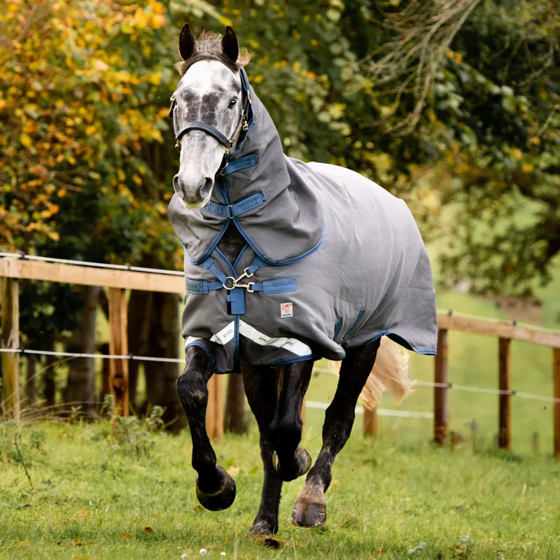Rhino HexStop Plus 100g Vari-Layer Turnout Rug - Grey/Indigo/Navy