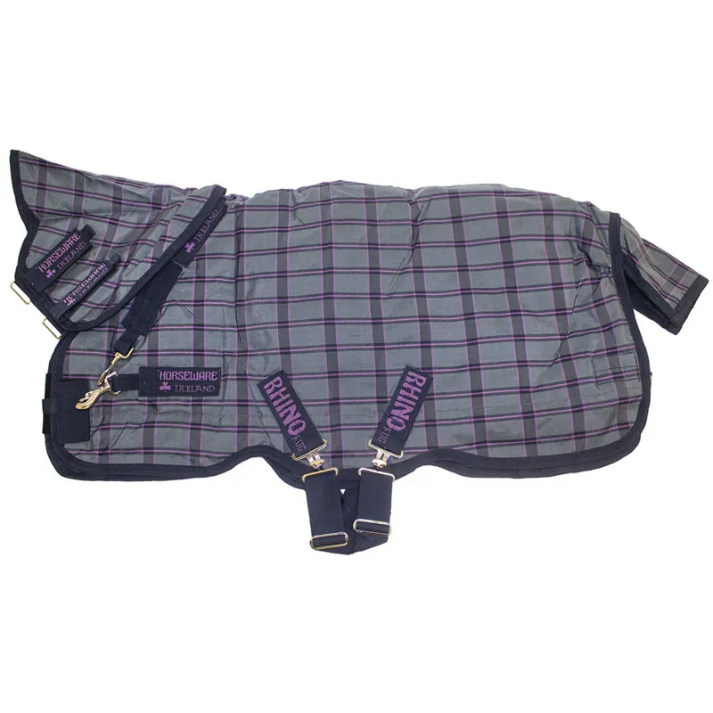 Rhino Plus Lite 0g Turnout Rug - Charcoal/Purple-1