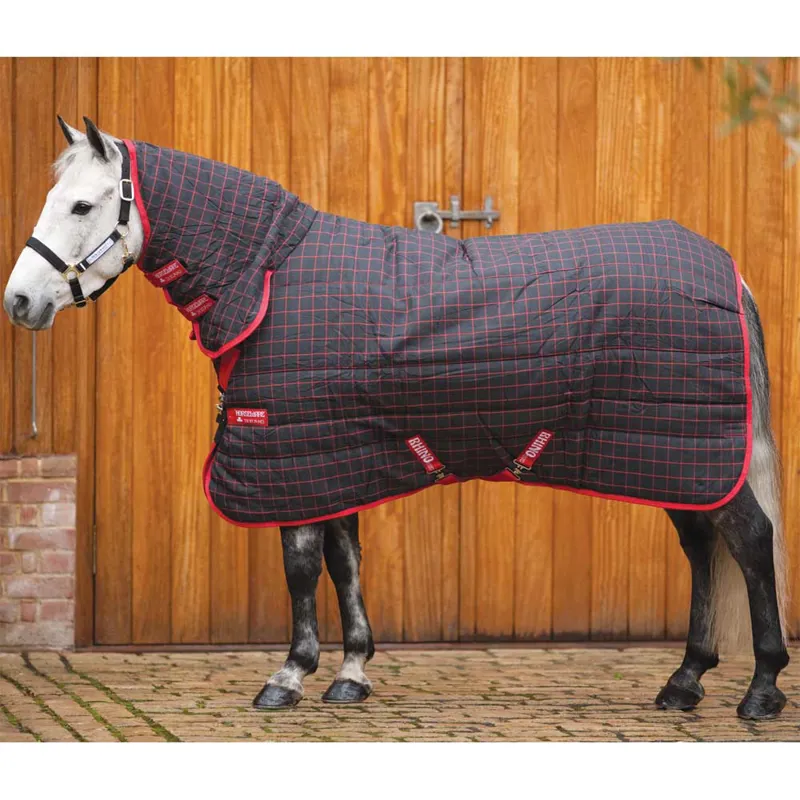 Rhino Pony Stable Plus Heavy 370g Rug Black Red