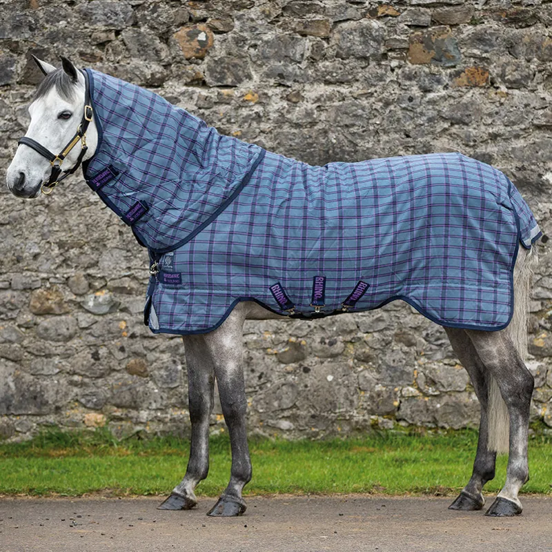 Rhino Pony Plus Medium 200g Turnout Rug Charcoal/Purple Check