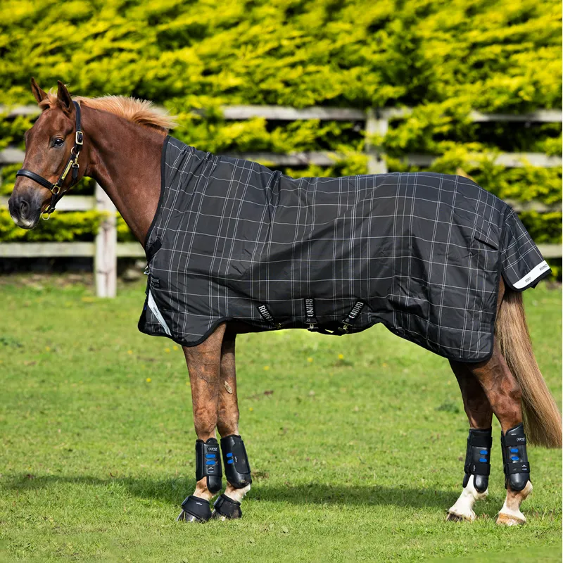 Rhino Wug VariLayer 100g Turnout Rug Black/Grey/White Check