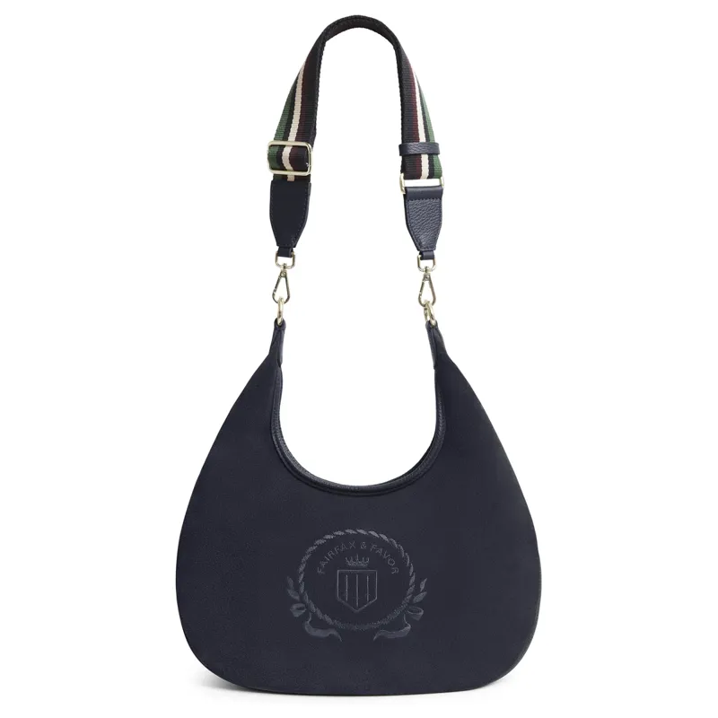 Fairfax and Favor Richmond Hobo Bag - Navy Suede-6