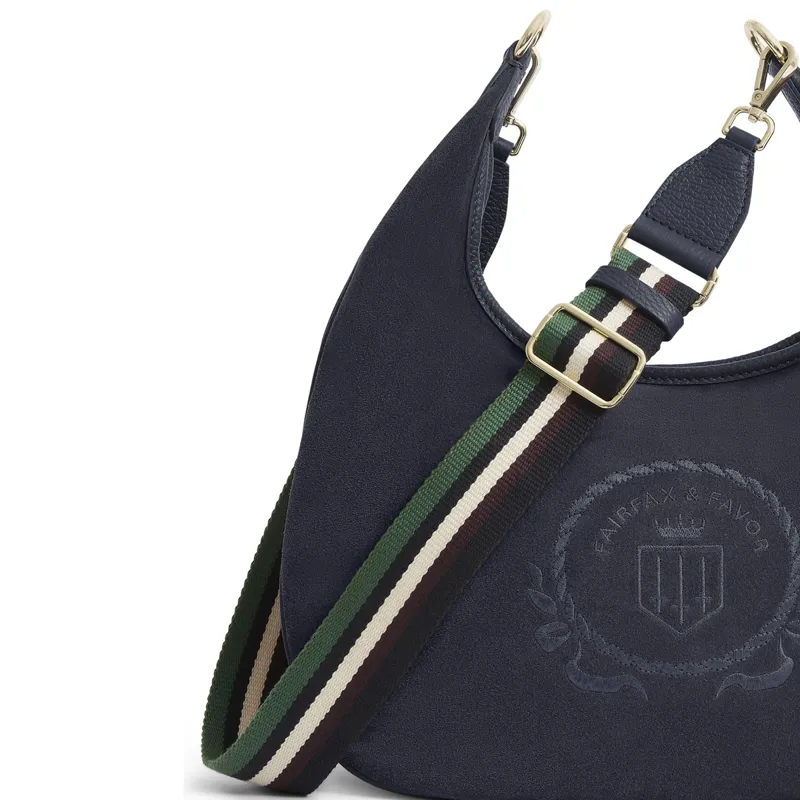 Fairfax and Favor Richmond Hobo Bag - Navy Suede-5