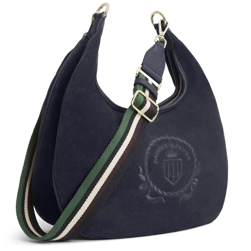 Fairfax and Favor Richmond Hobo Bag - Navy Suede-2