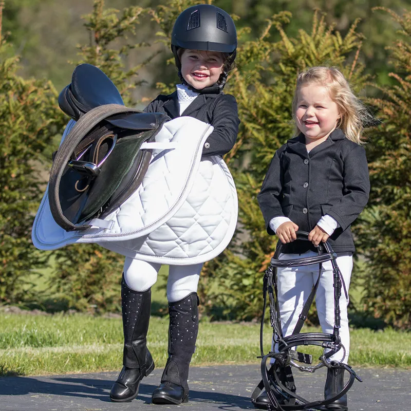 QHP Robin Junior Unisex Show Jacket - Black-2