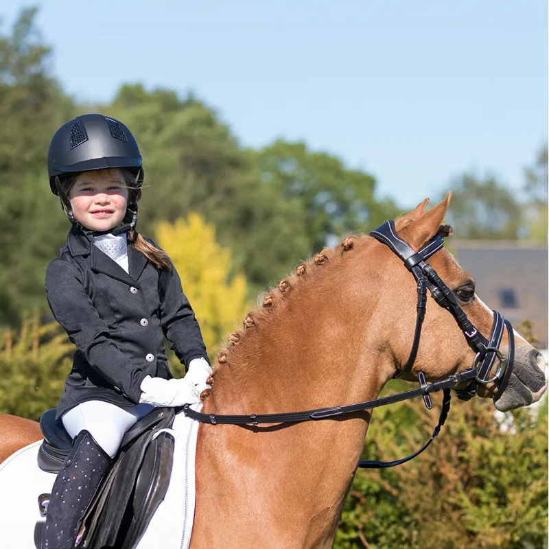 QHP Robin Junior Unisex Show Jacket - Black-1
