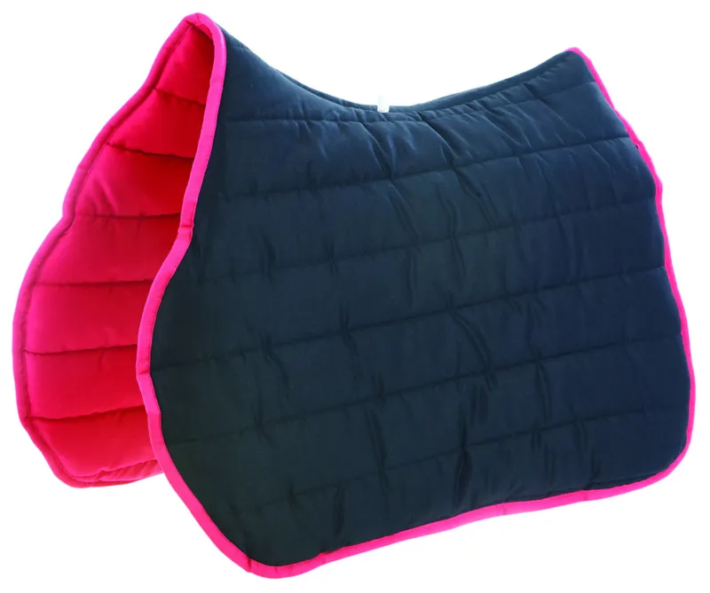 Roma Reversible Softie Saddle Pad - Black/Hot Pink