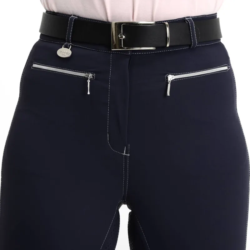 Rugged GS3 Coolmax Gel Ladies Full Seat Breeches - Navy-1
