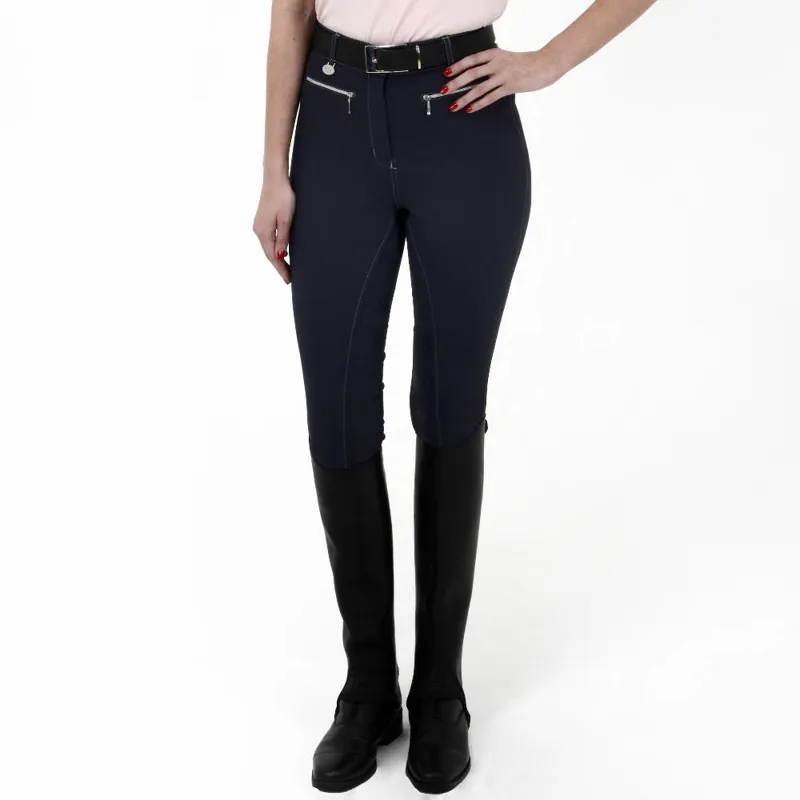 Rugged GS3 Coolmax Gel Ladies Full Seat Breeches - Navy