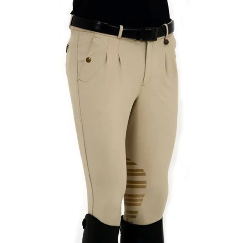Rugged M5 Mens Gel Knee Patch Breeches Beige