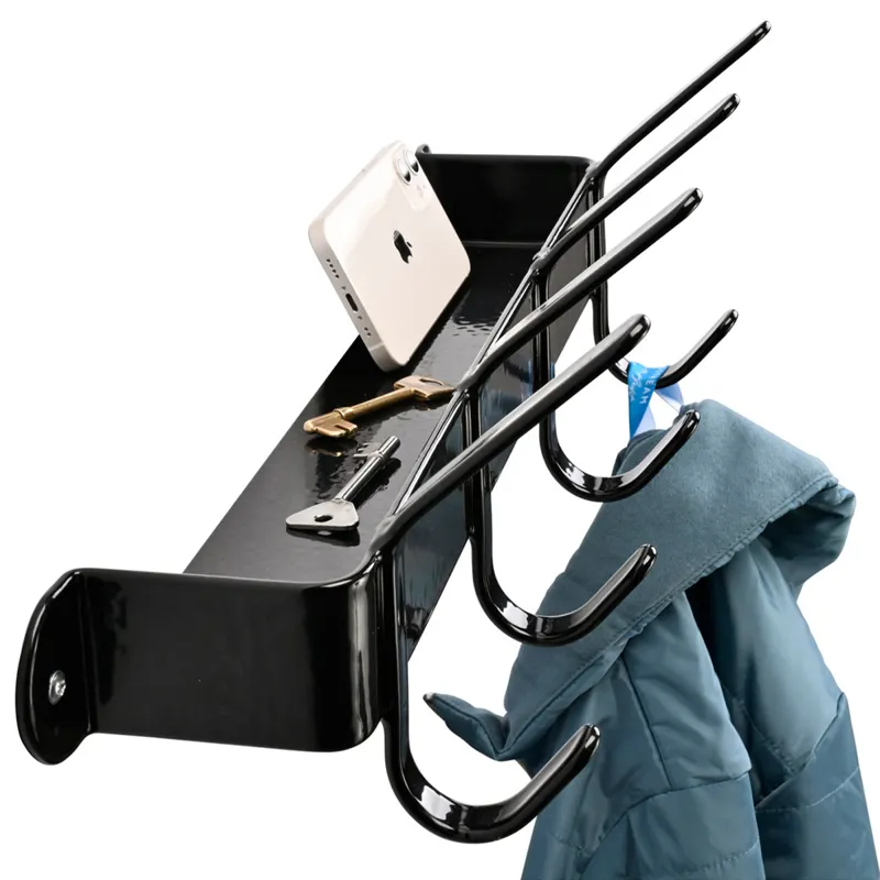 Stubbs Coat Hook Shelfie - Black-1