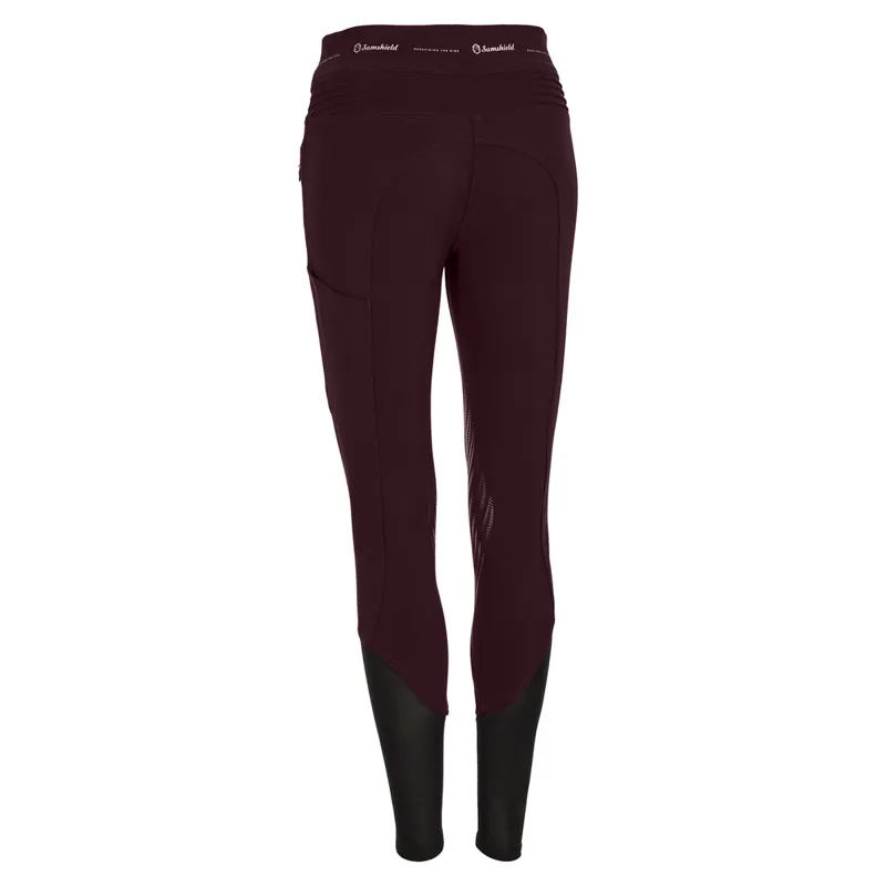 Samshield Alpha Knee Grip Ladies Riding Tights - Aubergine