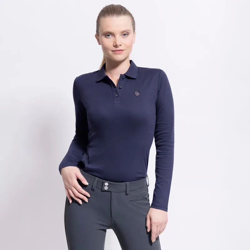 Samshield Erin Ladies Long Sleeve Polo Shirt - Navy - Pre-Order
