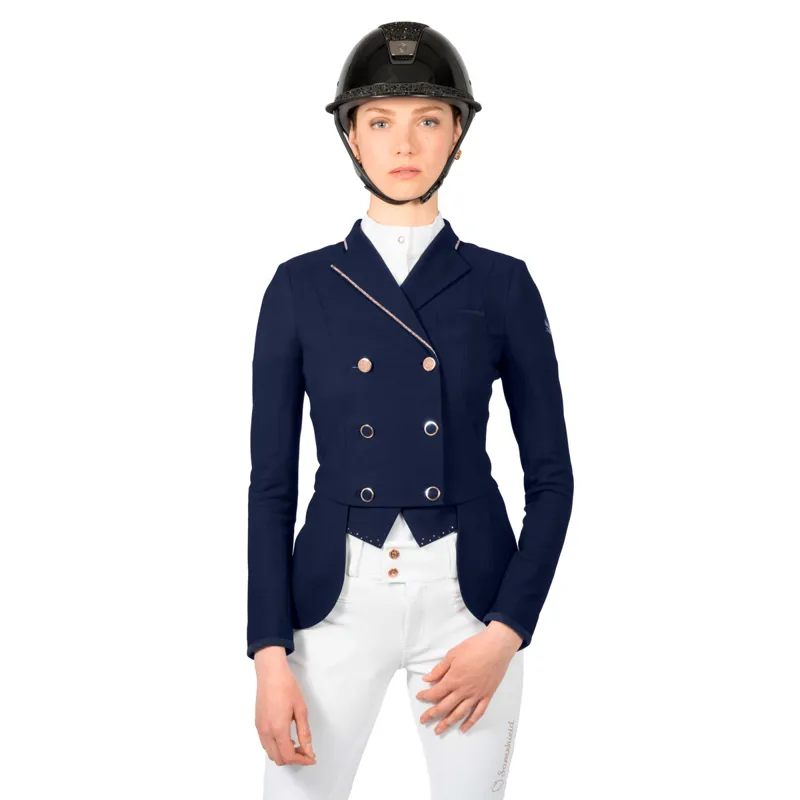 Samshield Frac Crystal Ladies Short Dressage Tails - Navy/Rose Gold